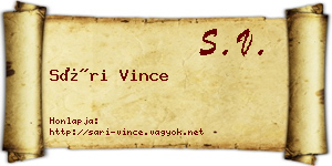 Sári Vince névjegykártya