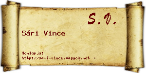 Sári Vince névjegykártya